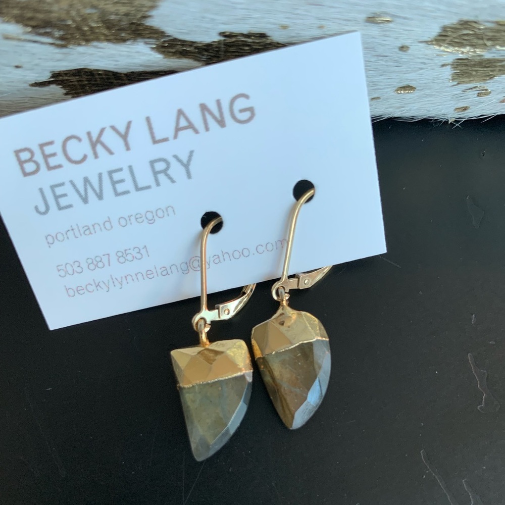 Pyrite arrow earrings